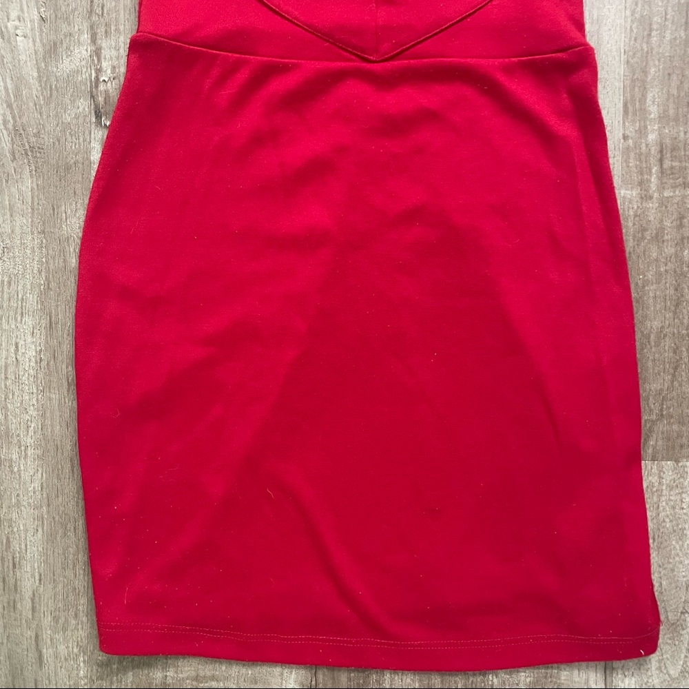 Red Cut Out Mini Dress Size Medium - Picture 5 of 7
